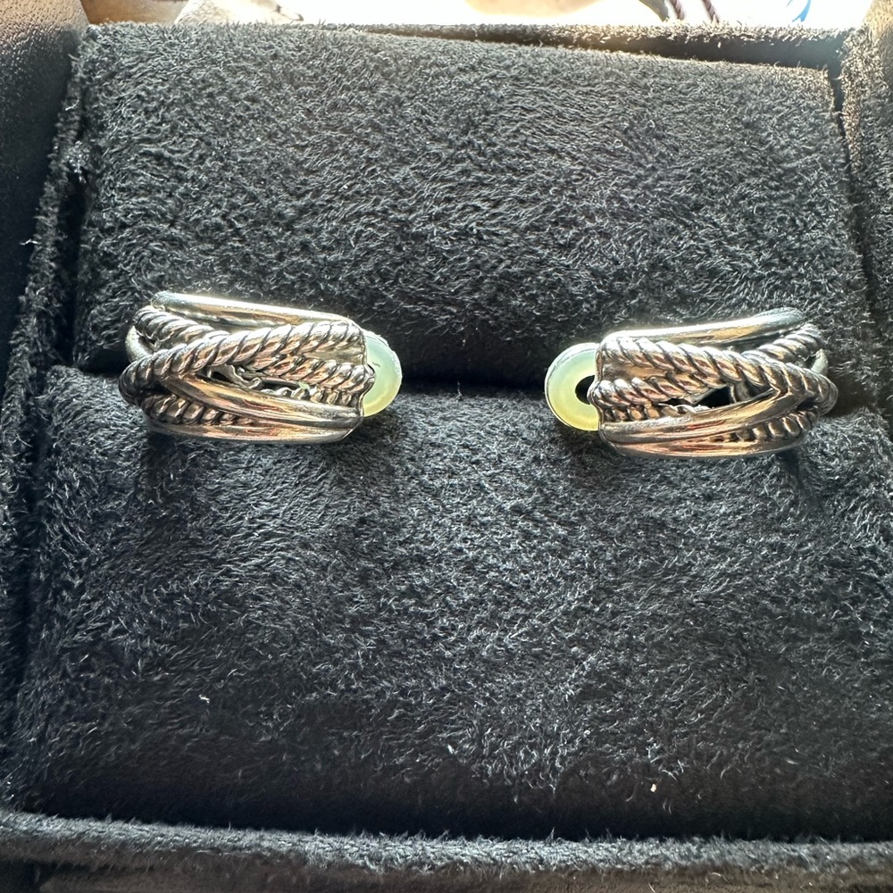 David Yurman Silver Rope Earrings